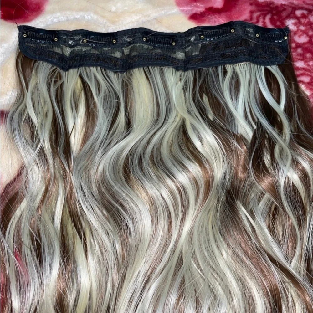 20inch hair extension Adjustable Size 5 Secure Clips Hair Extensions with Transp